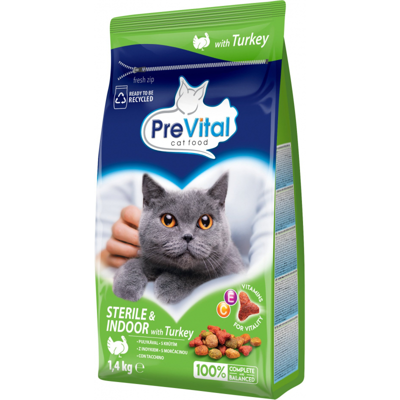 PREVITAL granule s kr�t�m, sterilizovan� a ko�ky v bytech 1,4 kg