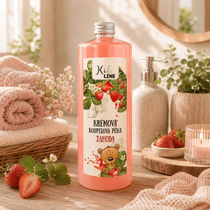 Dětská koupelová pěna 1000 ml - Jahoda