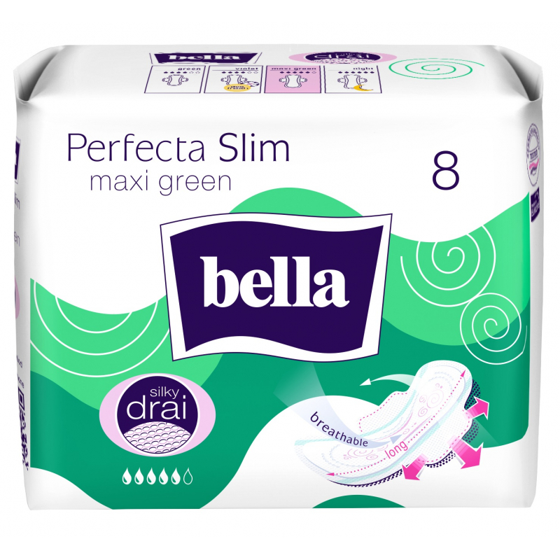 Vložky BELLA Perfecta Slim Maxi Green 8 ks