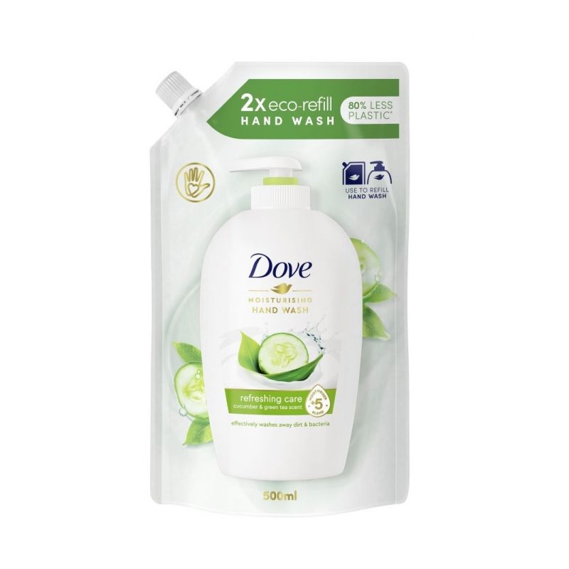 DOVE mýdlo tekuté Refreshing Care Cucumber & Green Tea náplň 500 ml