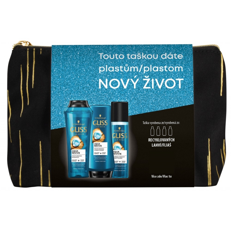 Kazeta GLISS Aqua Revive ta�ti�ka /�ampon 250 ml + balz�m 200 ml + expresn� balz. 200 ml/