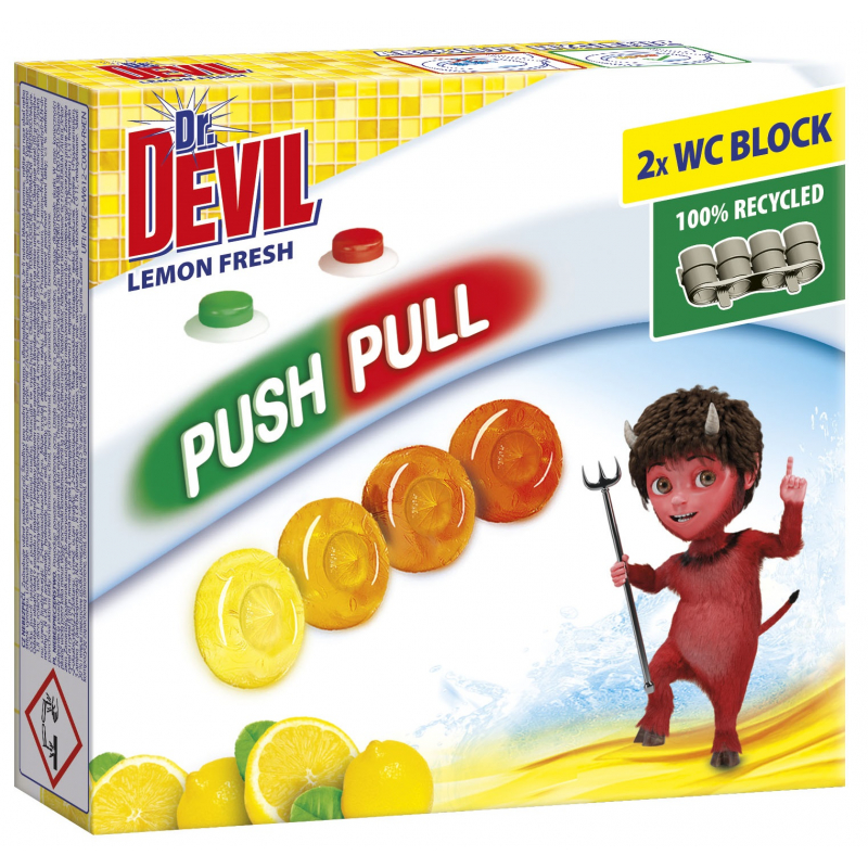 Dr. DEVIL WC Push Pull gel Lemon Fresh 2 x 20 g