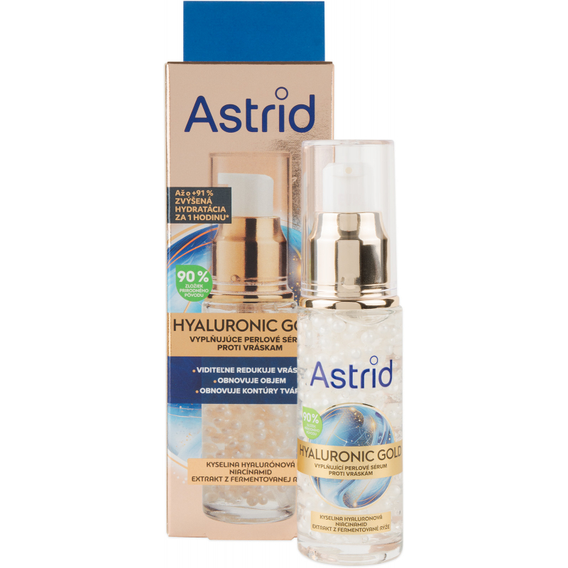 Sérum ASTRID Hyaluronic Gold vyplňující perlové, proti vráskám 30 ml