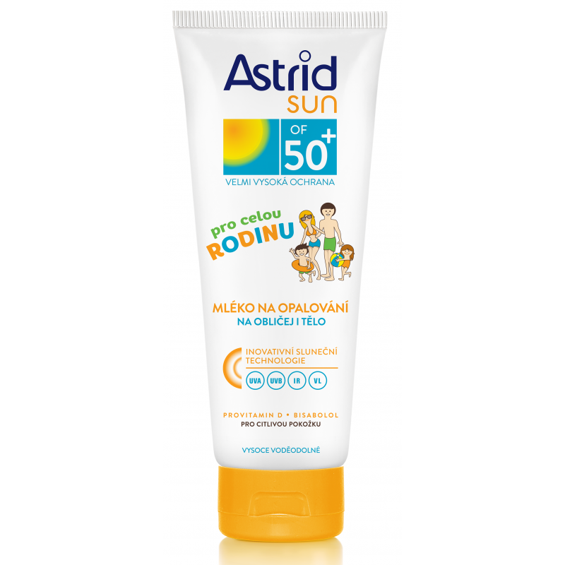 ASTRID SUN rodinné mléko na opalování OF 50+ 250 ml