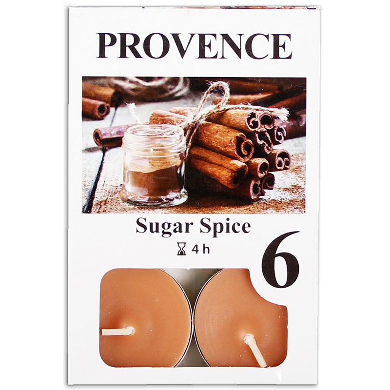 6x svíčka čajová Provence SLADKÉ KOŘENÍ