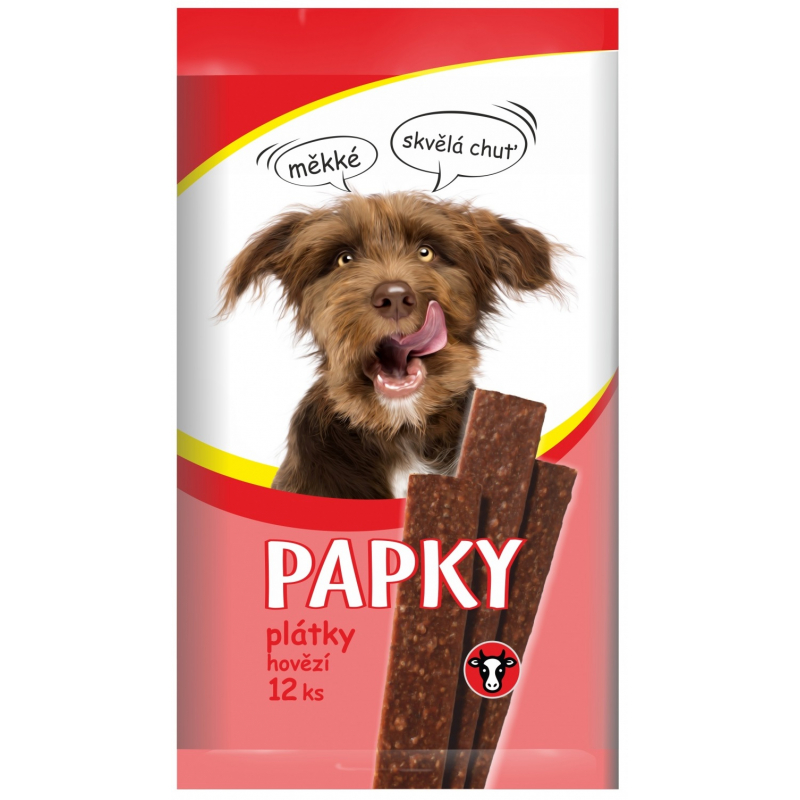 PAPKY hovězí plátky pro psy 12 ks