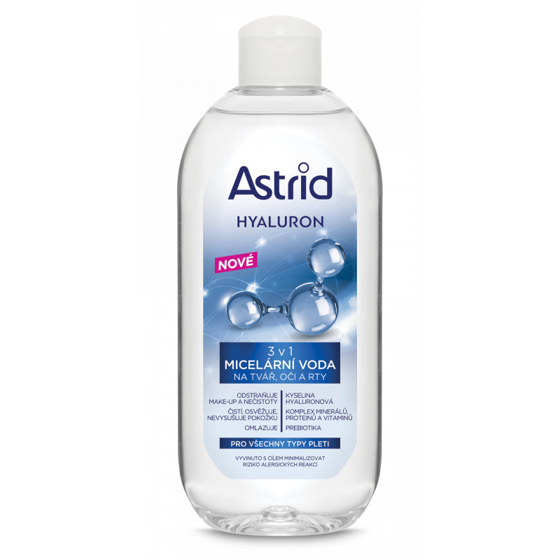 ASTRID Hyaluron micelární voda na tvár, oči a rty 3v1 400 ml