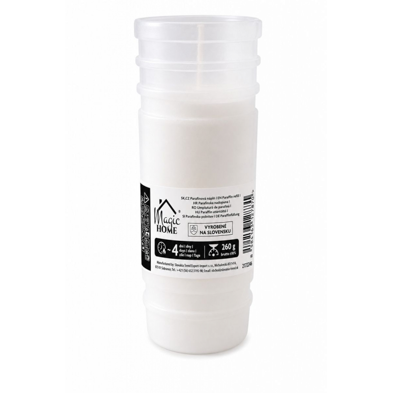 Náplň náhradní plastová do hřbitovní lampy 260g, 17cm, 4 dny hoření