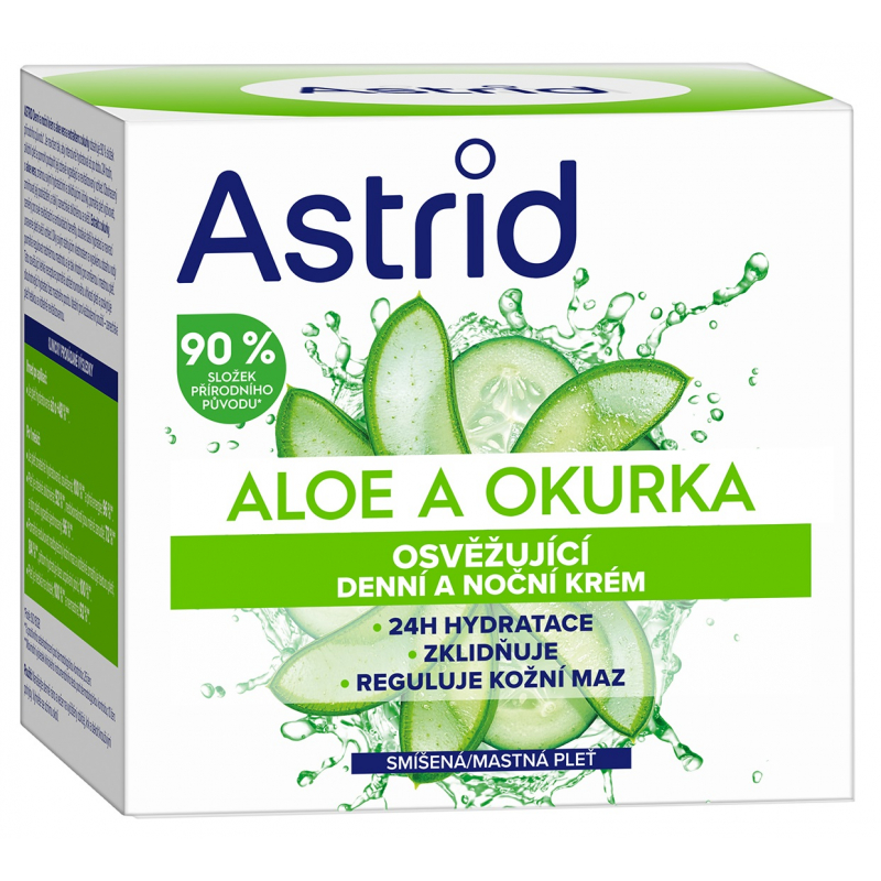 Krém ASTRID aloe&okurka denní+noční pro smíš./mastnou pleť 50 ml