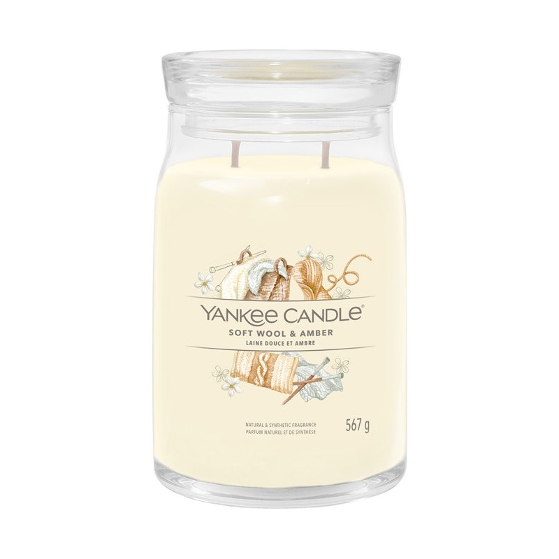 Svíčka YANKEE CANDLE Soft Wool & Amber 567 g, 2 knoty