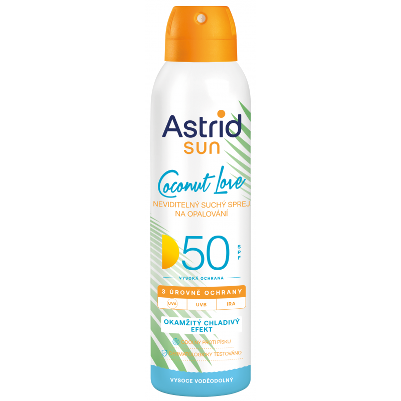 ASTRID SUN neviditelný sprej na opalování OF 50 150 ml