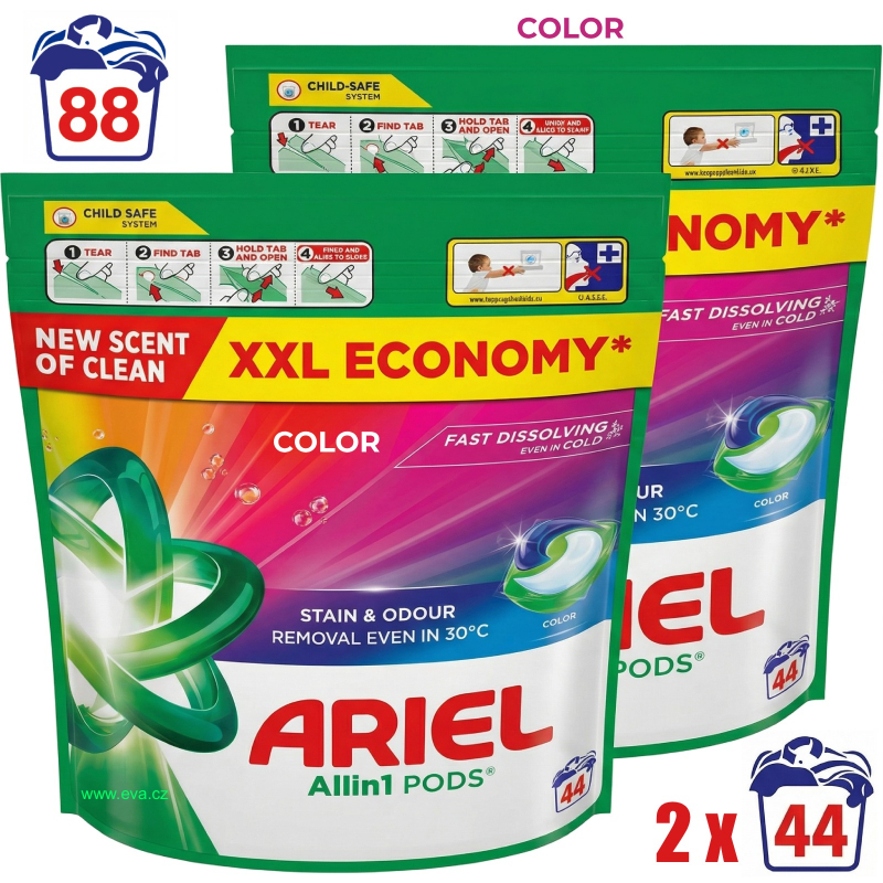ARIEL All in 1 gelové kapsle Box 88 ks Color