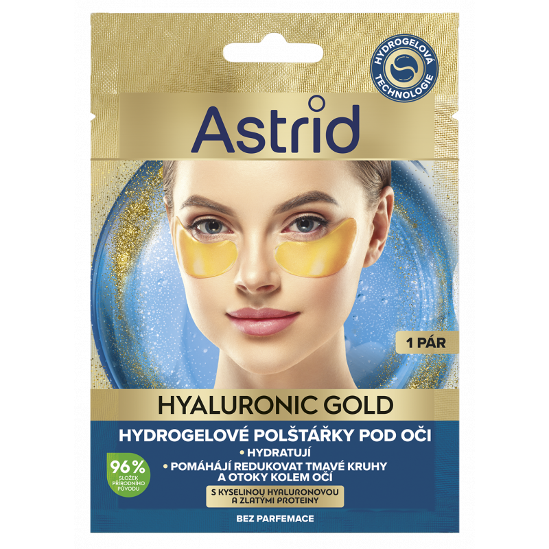 Maska ASTRID Hyaluronic Gold hydrogelov� pol�t��ky pod o�i 1 p�r