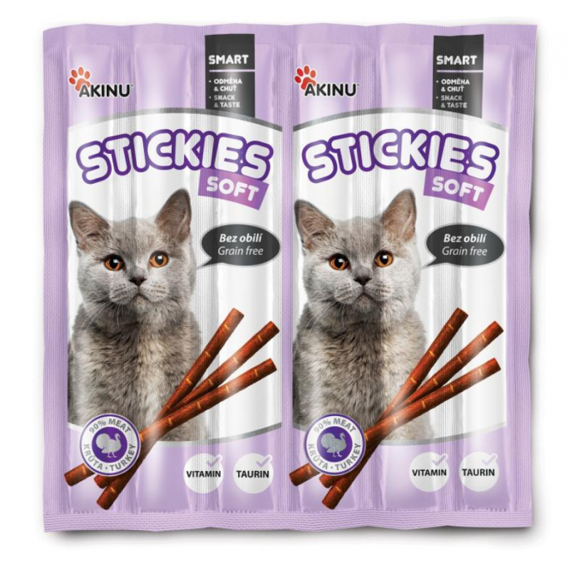 AKINU Catit soft tyčinky kočka krůtí s játry 6 ks