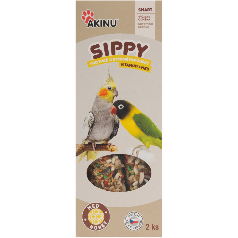 SIPPY tyčinky pro malé a střední papoušky, vitamíny+med 2 ks