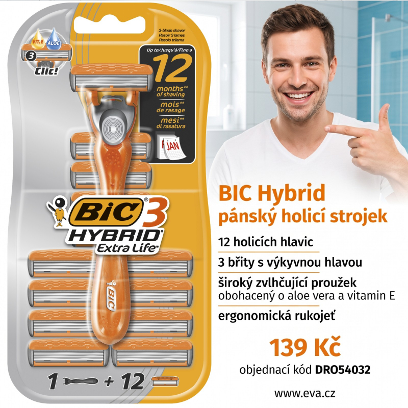 BIC Hybrid 3 pánský holicí strojek + 12 náhradních hlavic