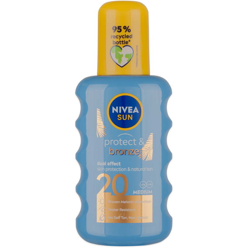 NIVEA SUN sprej na opalování podporující zhnědnutí OF20 200 ml