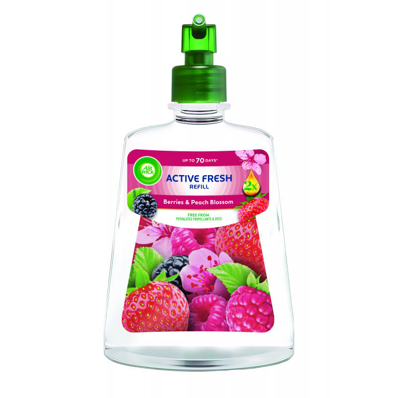 AIR WICK Active Fresh náplň Lesní plody a broskvový květ 228 ml
