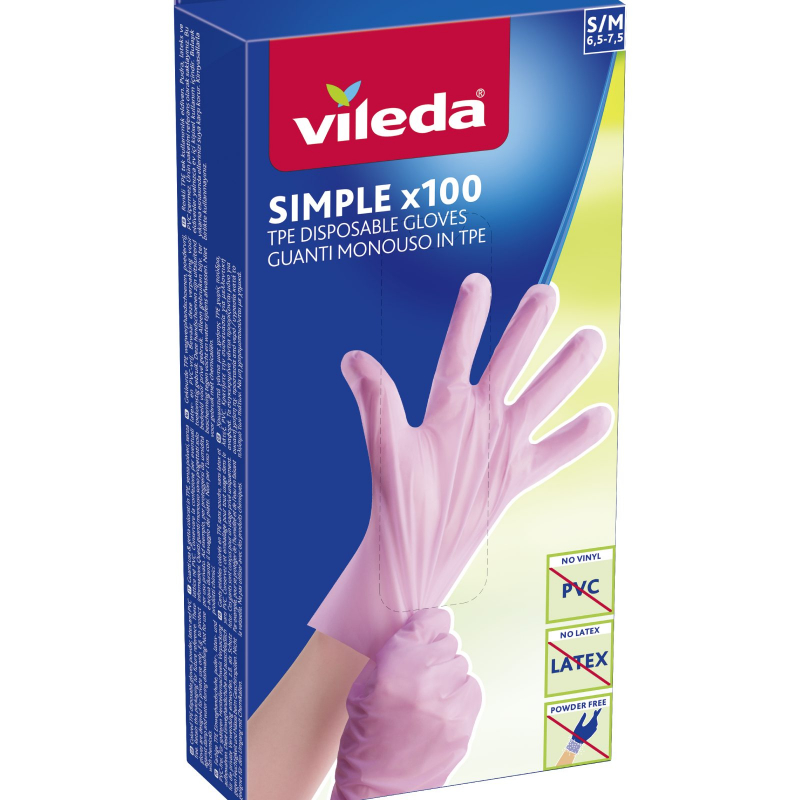 Rukavice Vileda Simple S/M 100 ks