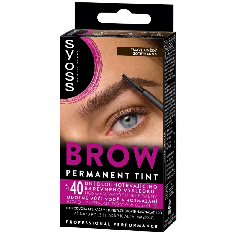 SYOSS barva na obočí Brow Tint tmavě hnědá, 17 ml
