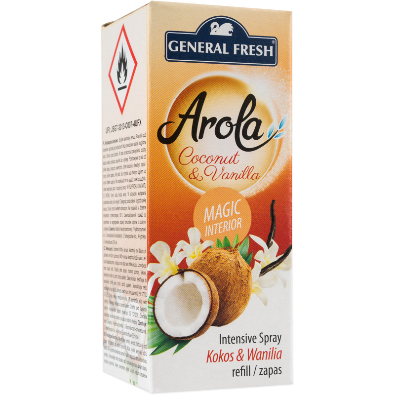 AROLA osvěžovač vzduchu Coconut & Vanilla náhradní náplň 40 ml