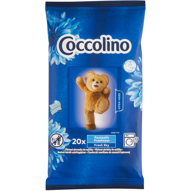 Ubrousky COCCOLINO Intense Fresh Sky do su�i�ky 20 ks