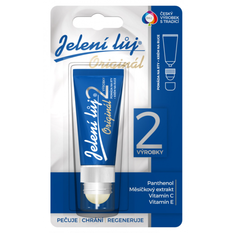 Jelení lůj Original 2v1 pomáda na rty + krém na ruce 20 ml