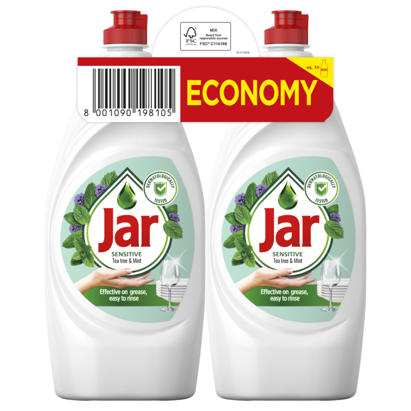 JAR 2 x 900 ml Sensitive Tea Tree&Mint