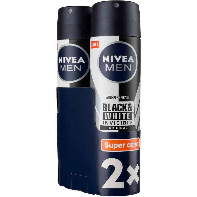 NIVEA MEN antiperspirant B&W Invisible Original 2x150 ml