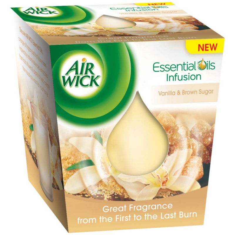 AIR WICK svíčka Essential Oils Infusion Vanilka a hnědý cukr 105 g