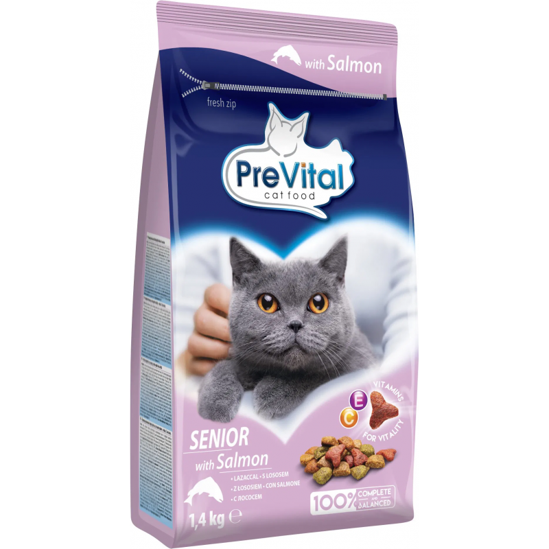 PREVITAL granule s lososem, senior ko�ky 1,4 kg