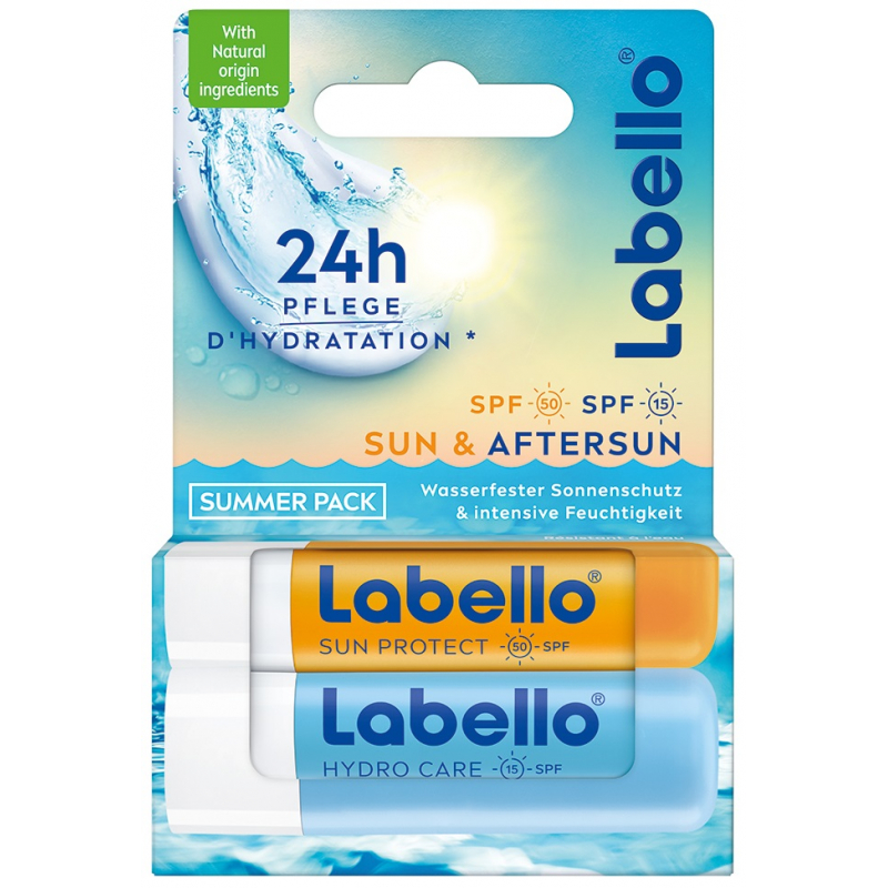 LABELLO balzám na rty Sun Protect + Hydro Care - 2x 4,8 g