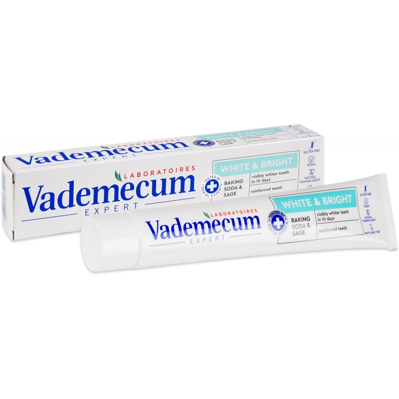 Zubní pasta VADEMECUM White & Bright s jedlou sodou a šalvějí 75 ml