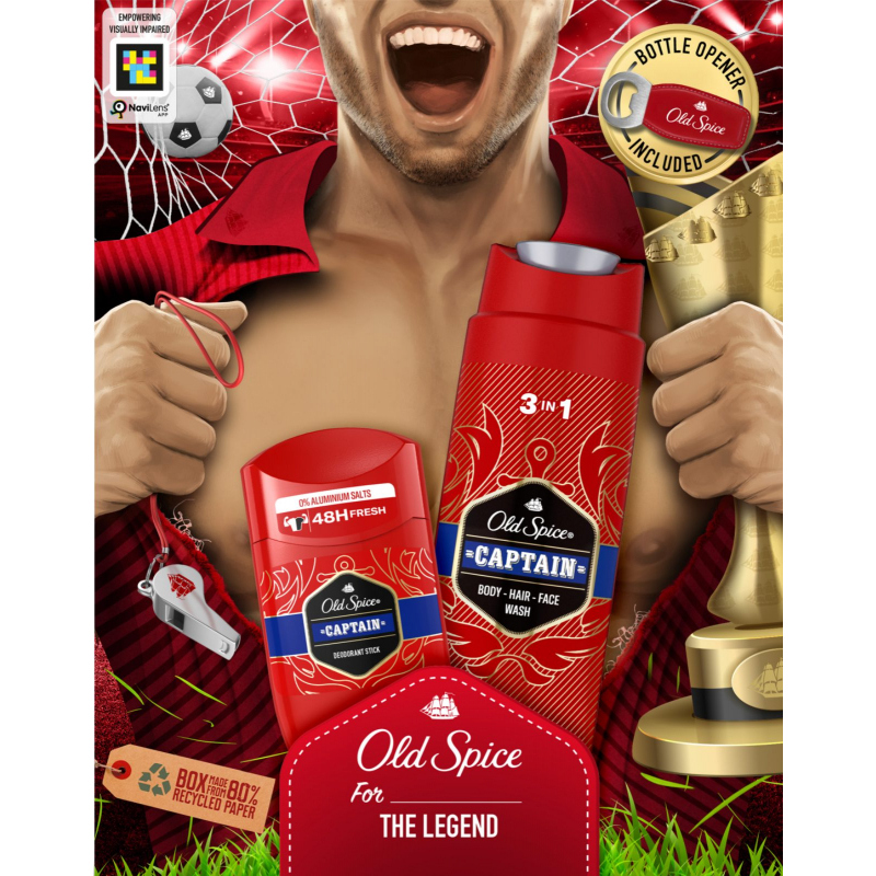 Kazeta OLD SPICE Captain (stick 50 ml + spg 250 ml + otvírák)