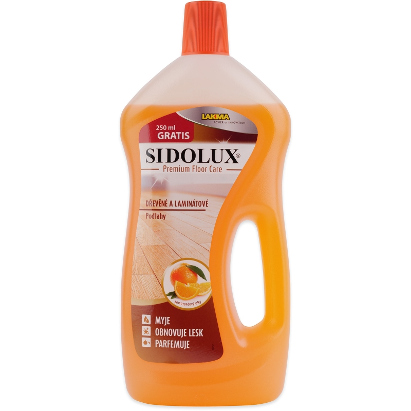 SIDOLUX PREMIUM dřevěné a lamin. podlahy, pomeranč 1000 ml