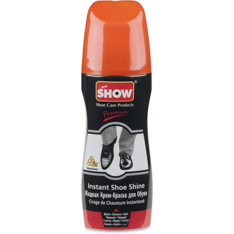 SHOW Instant Shine leštidlo a renovátor na boty 75 ml s houbou Černý