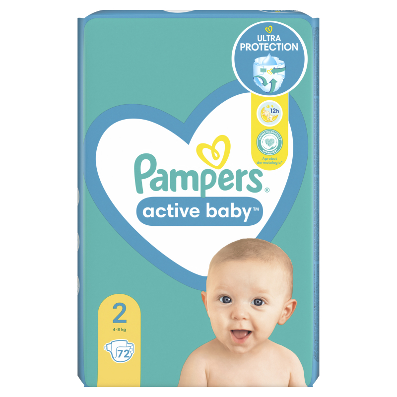 Plenky PAMPERS Active Baby 2 Mini 72 ks 4-8 kg