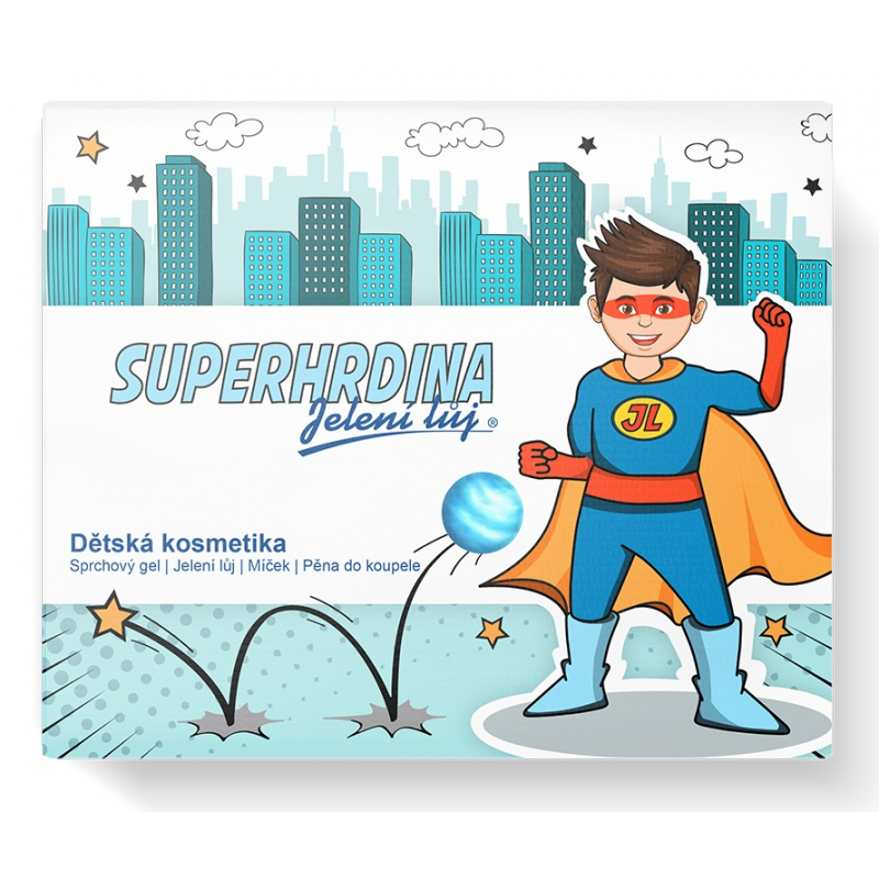 Kazeta Superhrdina /SPG+pěna do koupele+jelení lůj+skákací míček/