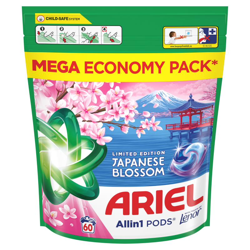 ARIEL All in 1 gelové kapsle 60 ks Japanese Blossom