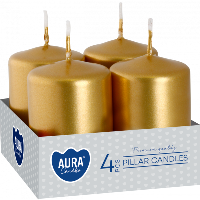 Sv��ky adventn� 4 ks metalick� zlat� 38 x 60 mm