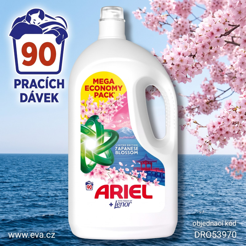 ARIEL gel 4,05 l/90 PD Lenor Japanese Blossom