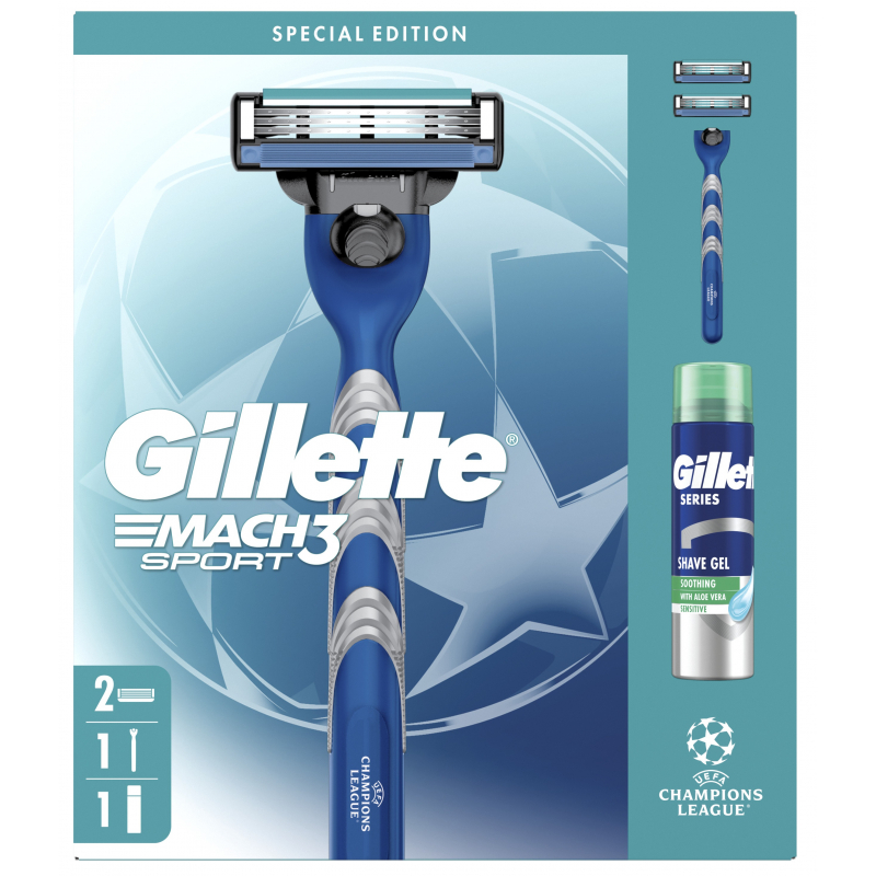 Kazeta GILLETTE Mach3 (komplet. strojek + 1 NH + gel 200 ml)