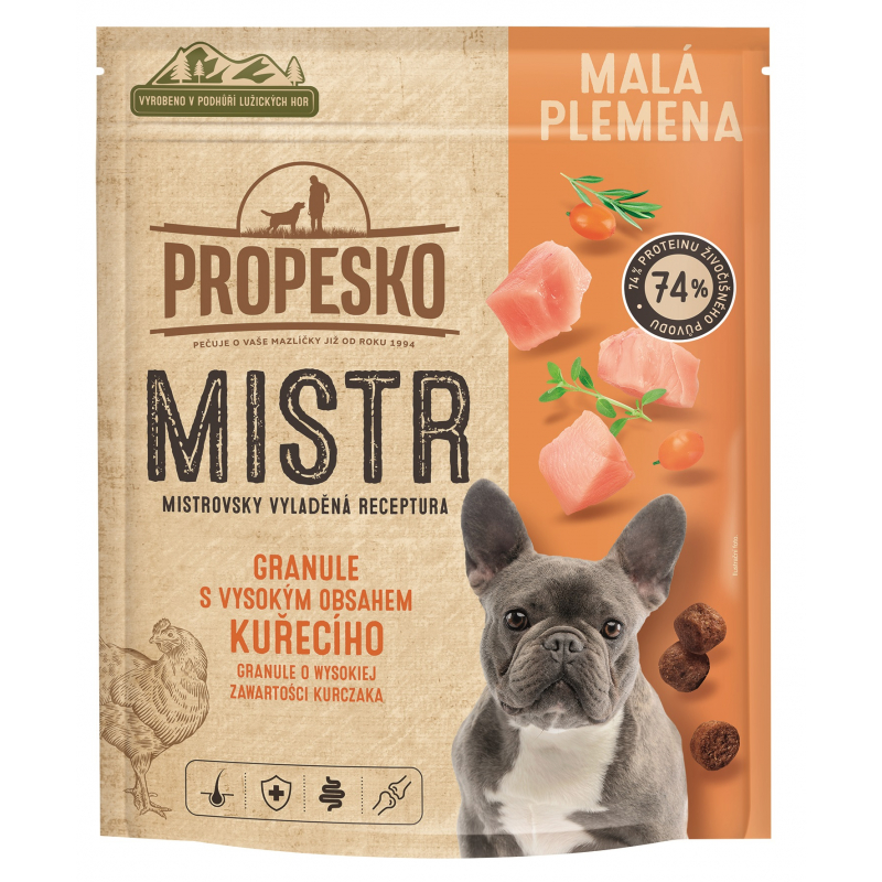 PROPESKO Mistr mini granule s kuřecím pro malá plemena 1,5 kg