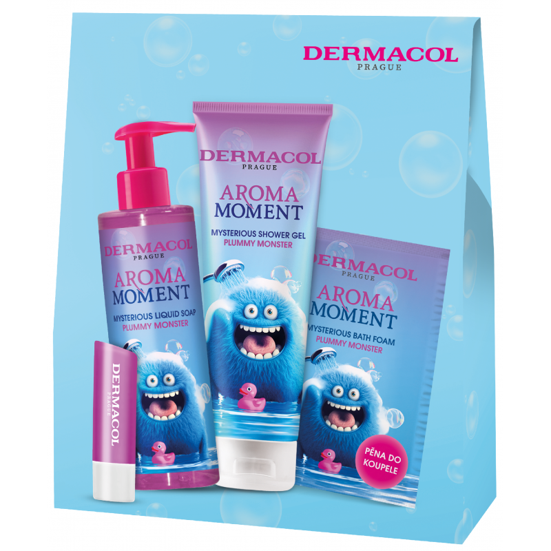 Kazeta DERMACOL Plummy Monster /SPG+mýdlo+pěna+bal. na rty/