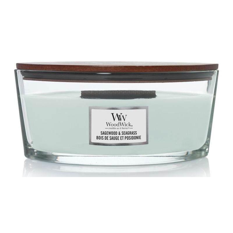 Svíčka WOODWICK Sagewood & Seagrass 453 g