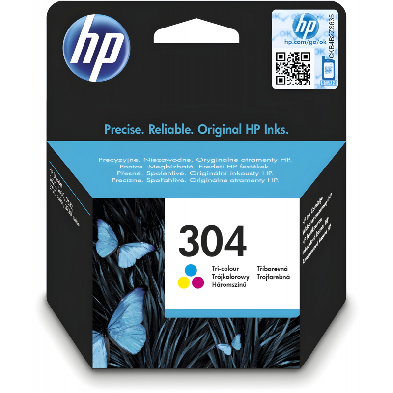 Cartridge HP 304 Tri-color Original Ink Cartridge, N9K05AE
