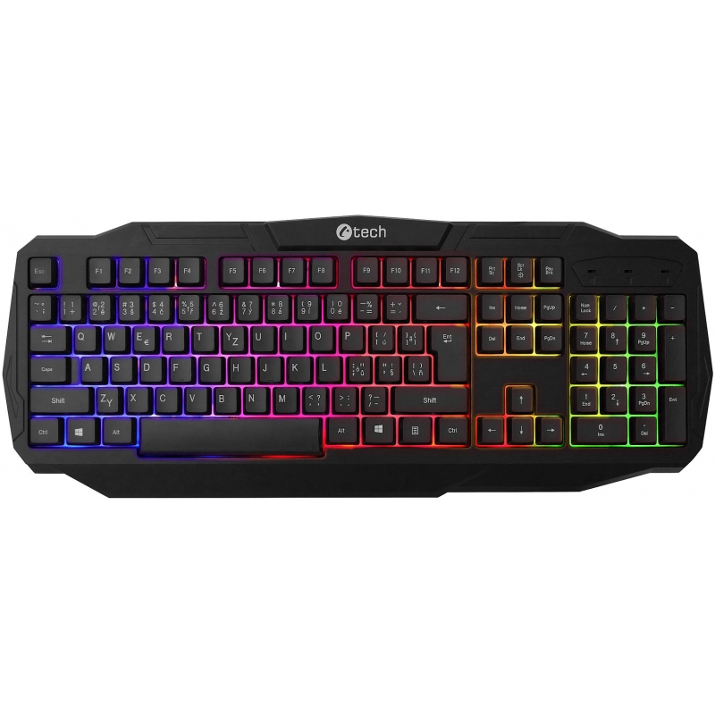 Klávesnice C-TECH Arcus GKB-15 herní, duhové podsvícení, USB