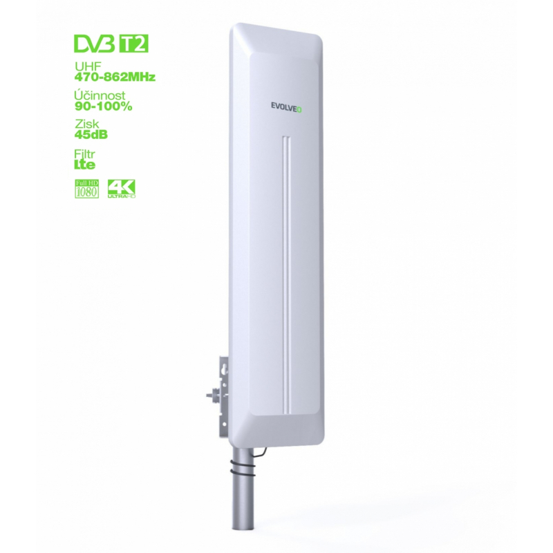 Anténa EVOLVEO HDO, aktivní venkovní DVB-T/T2 s LTE filtrem