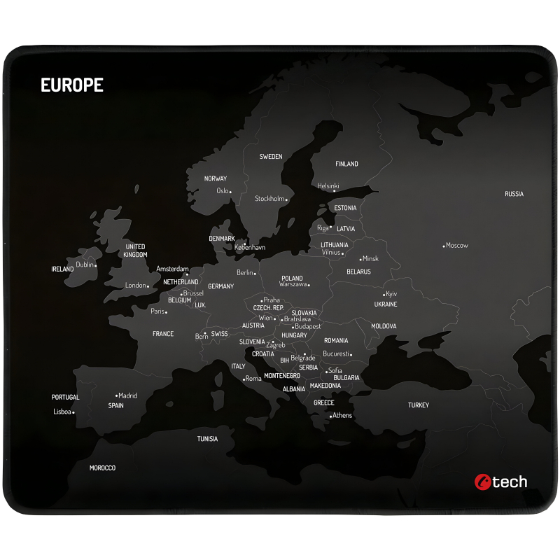 Podložka pod myš C-TECH MP-01E (Europe), 320x270x4mm, obšité okraje