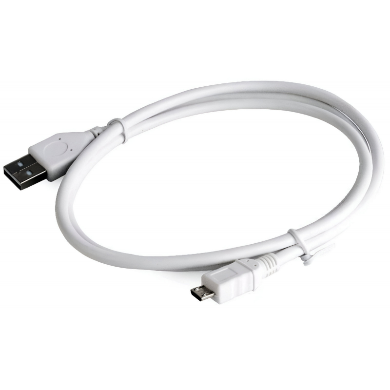 Kabel C-TECH USB 2.0 AM/Micro, 0,5m, bílý